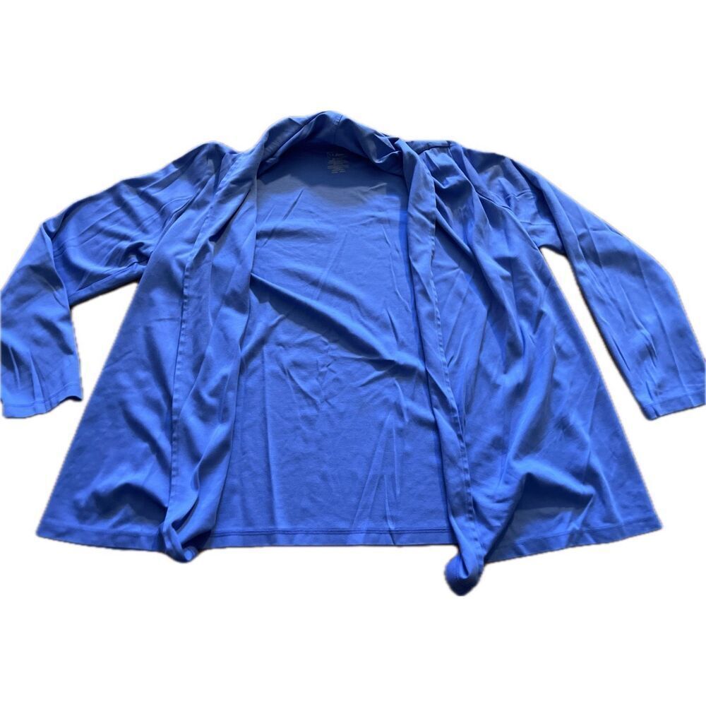 LL Bean Blue Open Faced Cardigan 100% Supima Cotton Women’s Reg Size XL